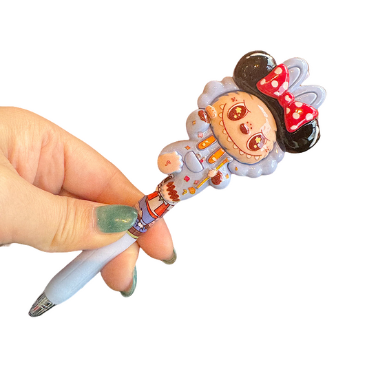 Labubu Cartoon Ballpoint Pen Push-Button Automatic Student & Office Stationery Collectible Fan Merchandise