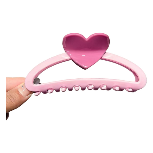 Valentine’s Day Candy Color Heart Hair Claw – Cute Acrylic Hair Clip for Women & Girls