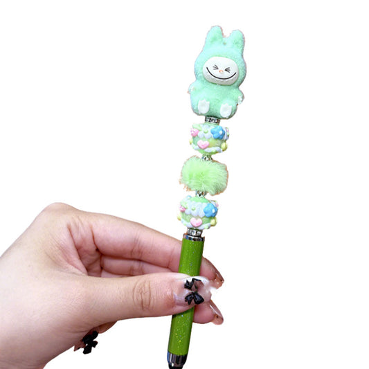Flocking Labubu Decorative Ballpoint Pens Multi-Color Options Cute Stationery for School & Office