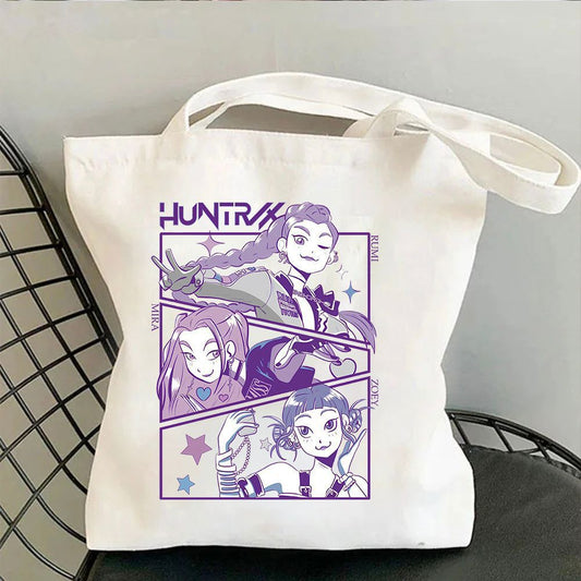 HUNTRIX Demon Hunter Printed Canvas Tote Bag Shoulder Portable