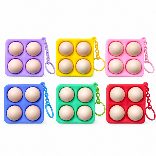 Button Fidget Keychains – Novelty Stress Relief Sensory Toys, Pizza, Donut, Clover, Cat Paw & More