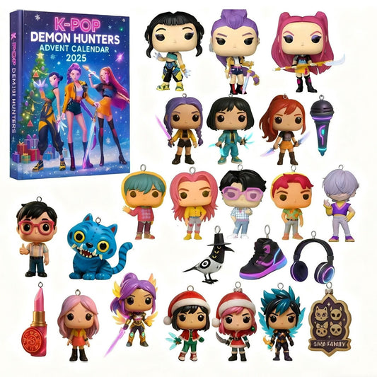 K-Pop Demon Hunters Christmas Advent Calendar Blind Box Q-Version Acrylic Figures Set 24Pcs
