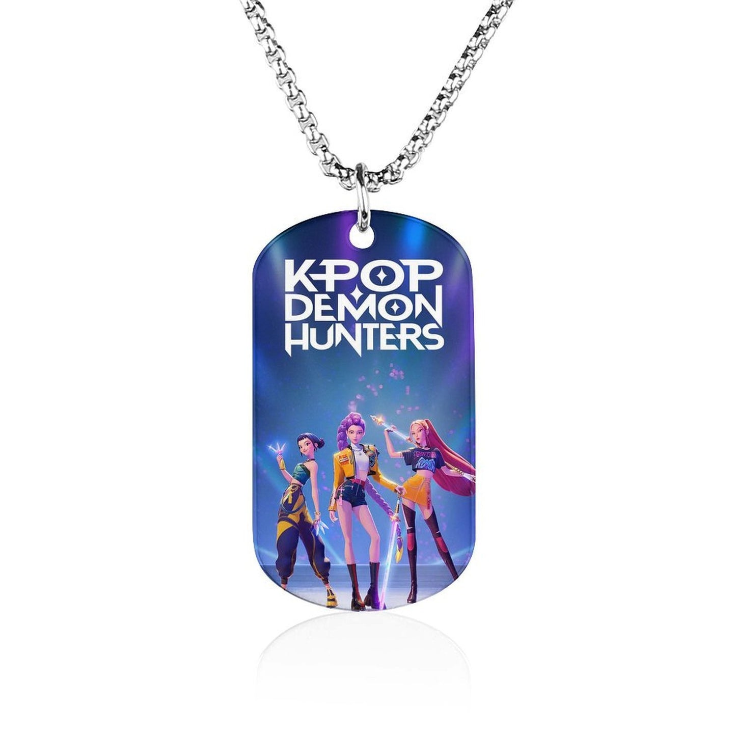 K-Pop Demon Hunters Stainless Steel Pendant Necklace Cartoon Anime Jewelry Accessory
