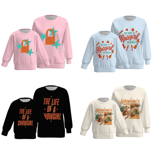 2025 Taylor Swift "SHOW GIRL" Print Mommy And Me Sweatshirt