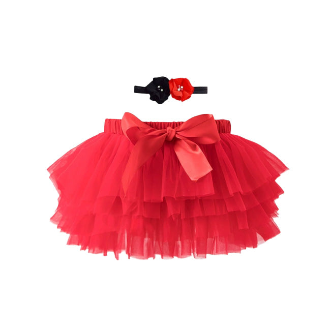 Toddler Girls Summer Multicolor Tulle Skirt With Matching Headwear