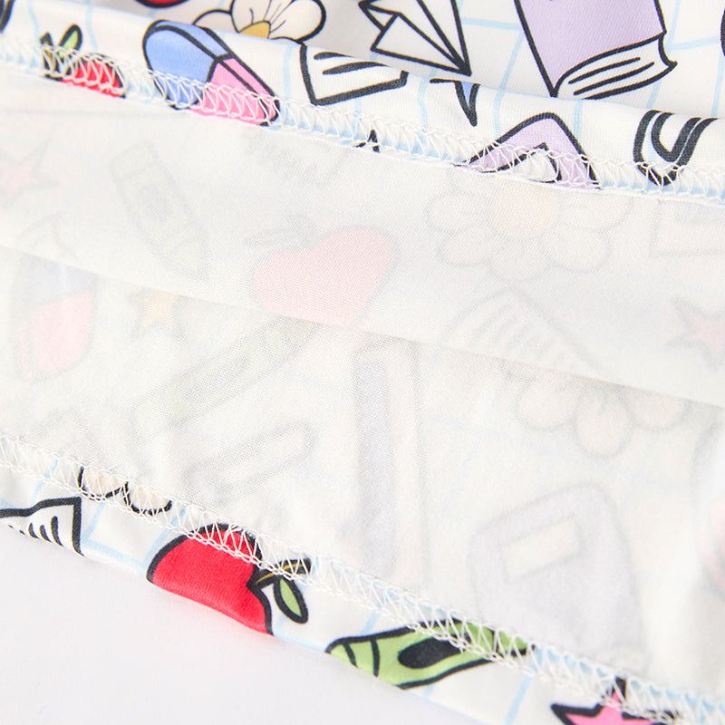 Toddler Girls Summer Back To School Apple Print Twirl Dress