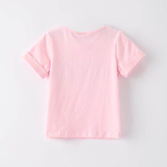 Girls Back To School ABC Chenille Applique Cotton Top