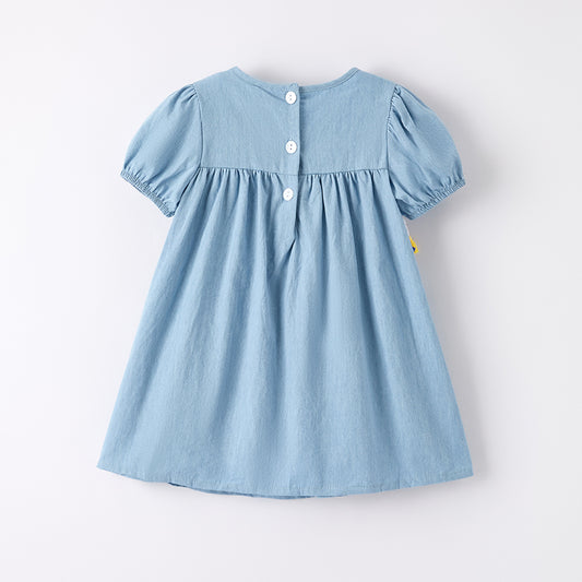 Girls Back To School HOMEWORK Applique Dress