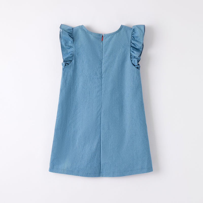 Girls Summer Back To School Applique Dress With Matching Bag