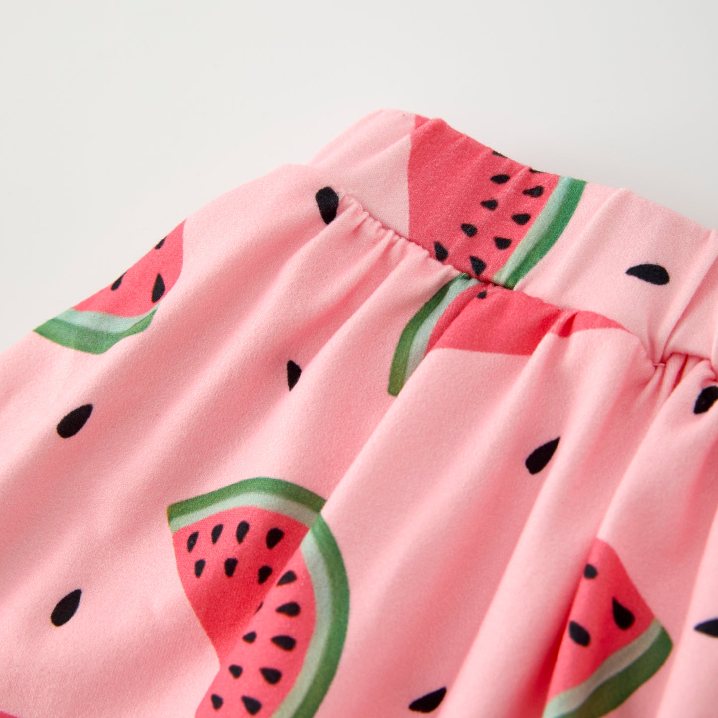 Girls Summer Watermelon Pink Soft Skirt Set