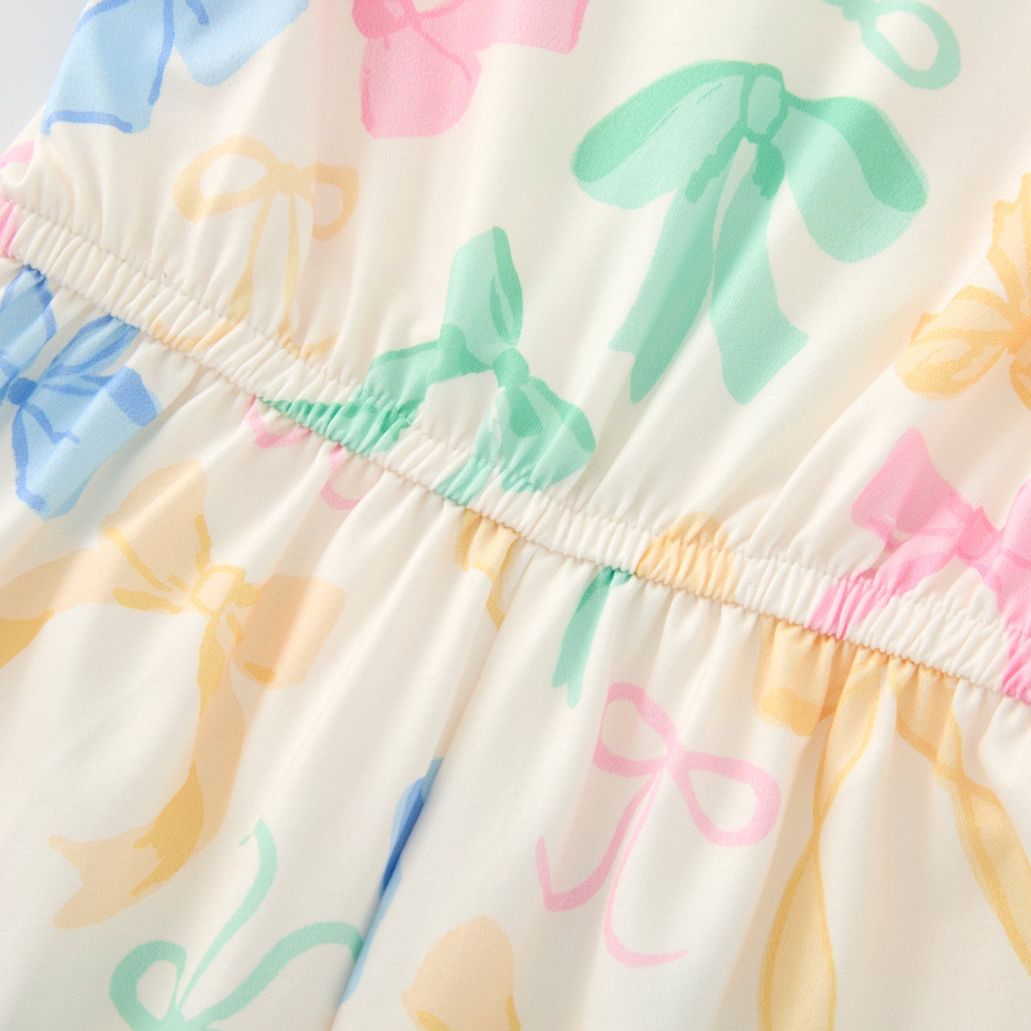 Girls Summer Colorful Bow Print Soft Jumpsuit
