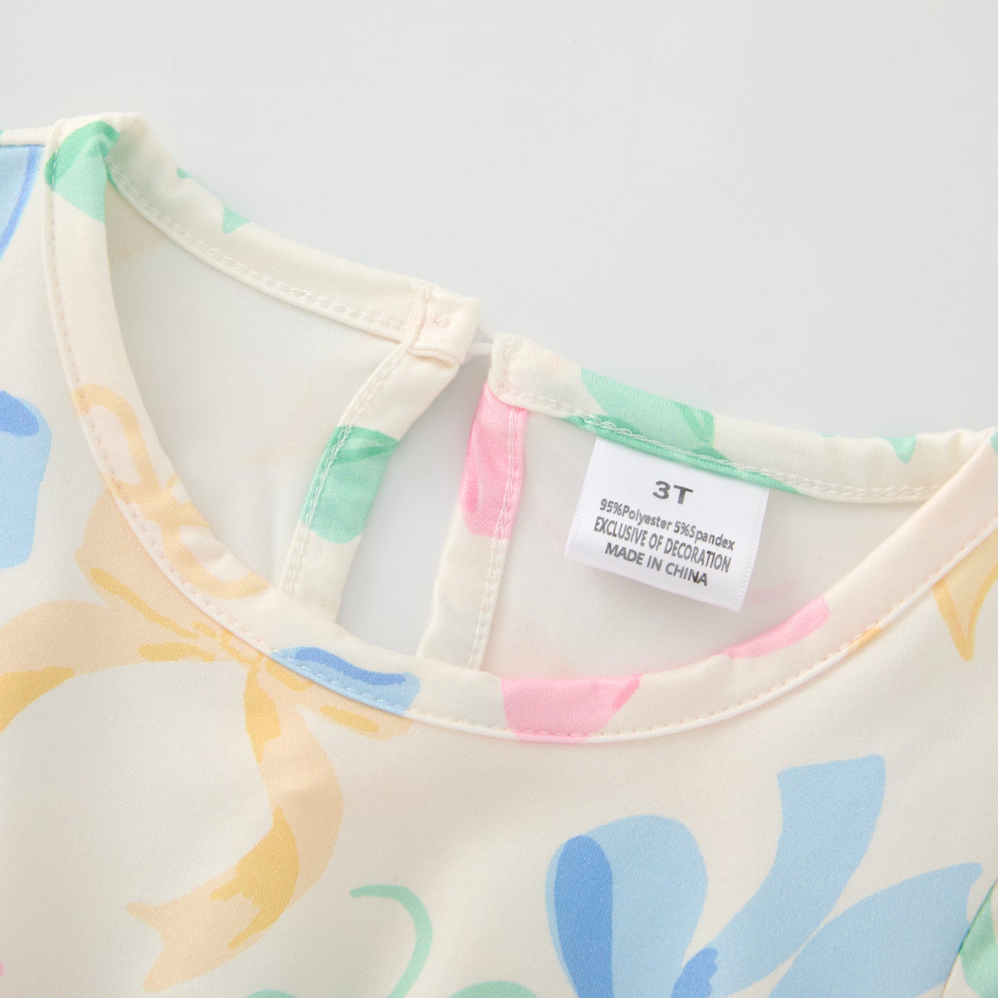 Girls Summer Colorful Bow Print Soft Jumpsuit