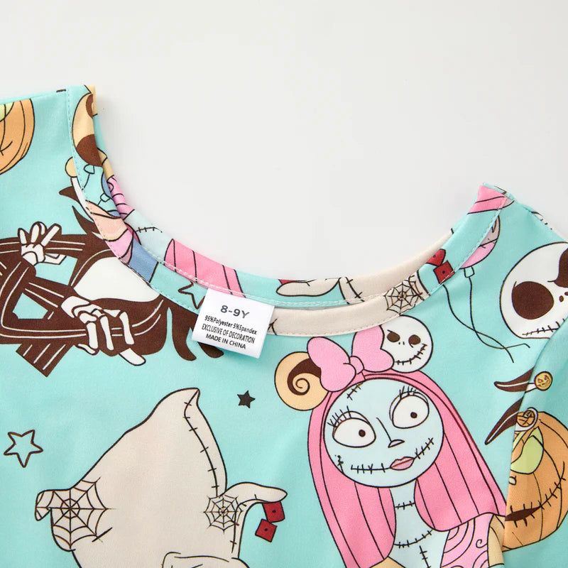 Girls Halloween Pumpkin Ghost Nightmare Twirl Dress