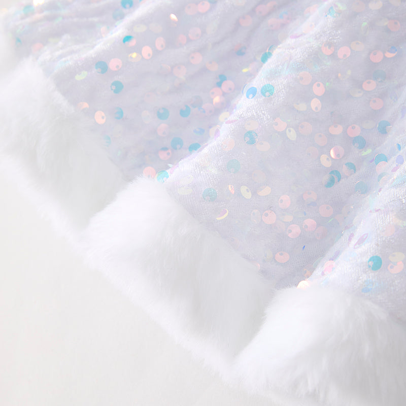Girls Fall Winter White Sequins Bell Pant