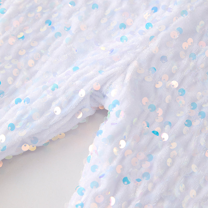 Girls Fall Winter White Sequins Bell Pant