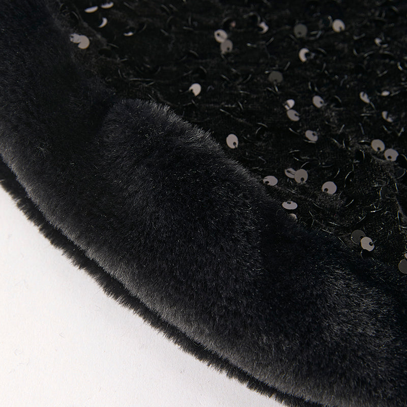 Girls Fall Winter Black Sequins Bell Pant