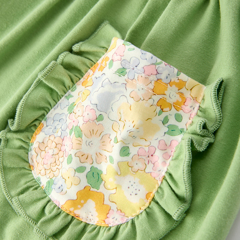 Girls Fall Thanksgiving Scarecrow Applique Floral Skirt Set