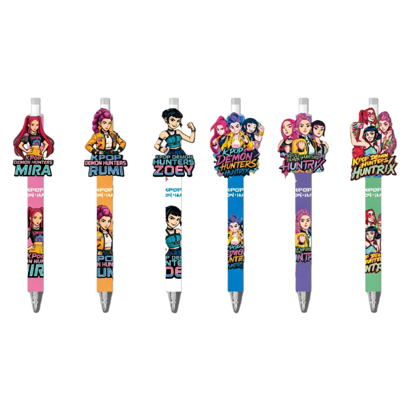 K-Pop Demon Hunters Cartoon Printed Black Gel Pen Student Office Stationery