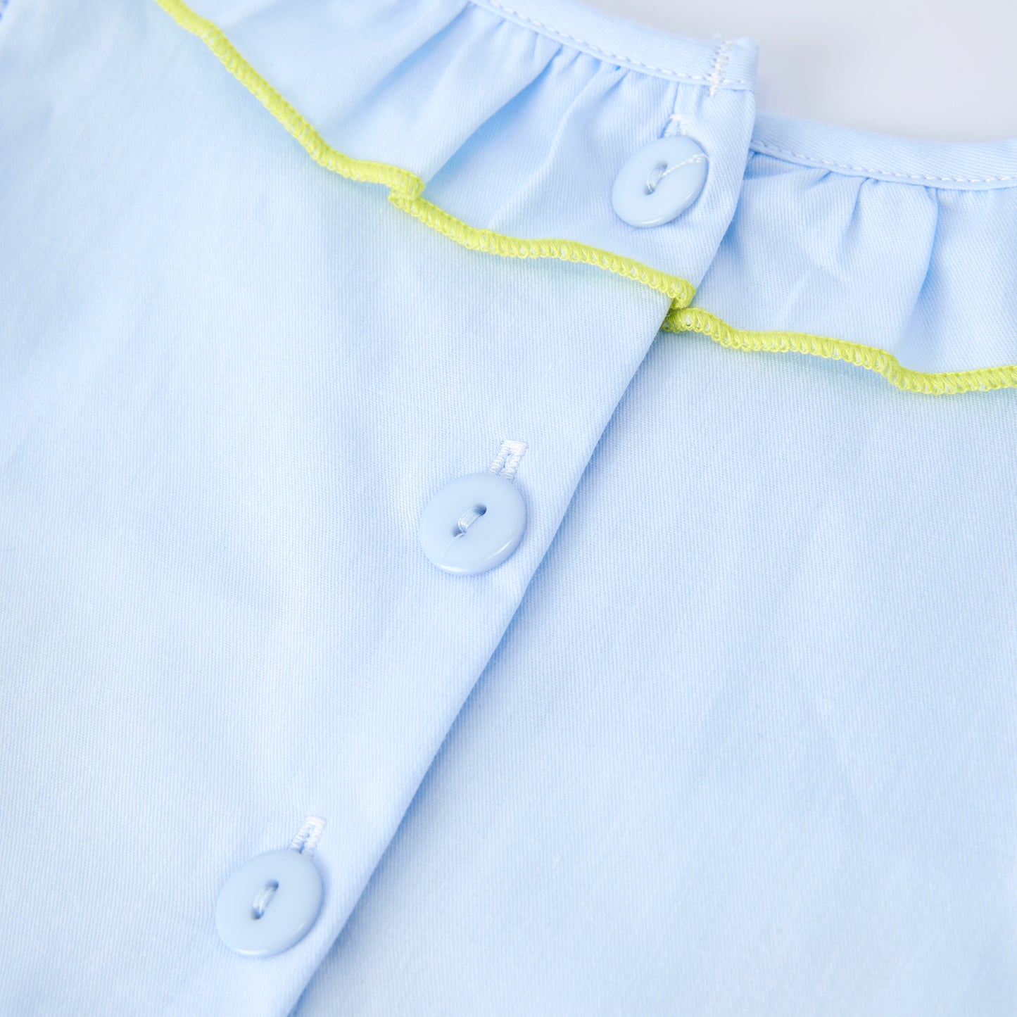 Girls Easter Bunny Eggs Cross Embroidery Smocked Blue Dress