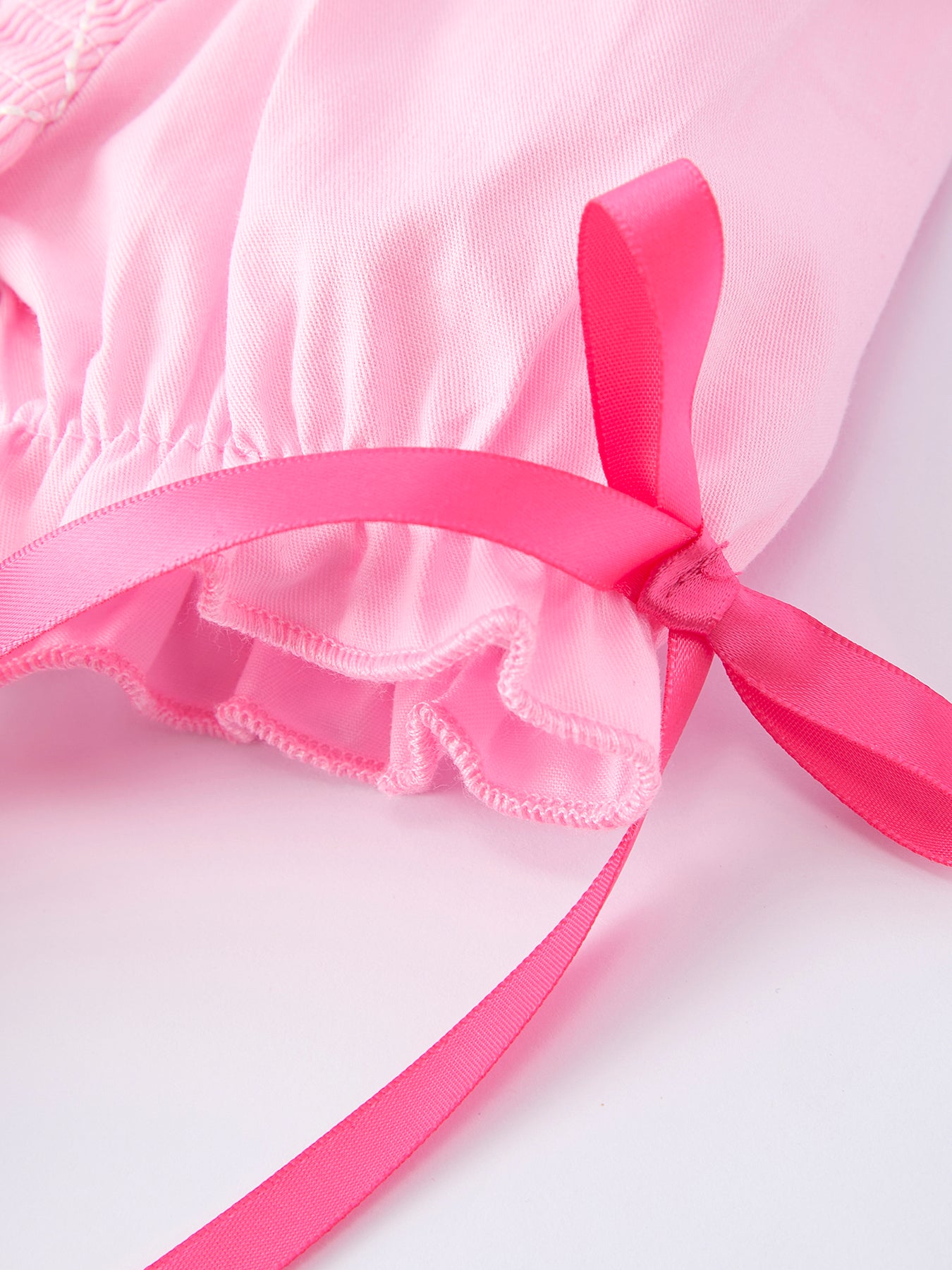 Spring / Summer Kids Collection Pink Bow Smocked Embroidery – In Stock