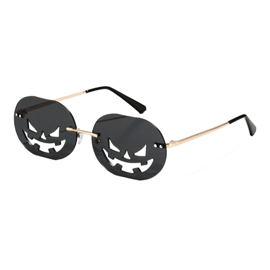 New Halloween Pumpkin Sunglasses – Unisex Oval Frame Hollow Novelty Shades