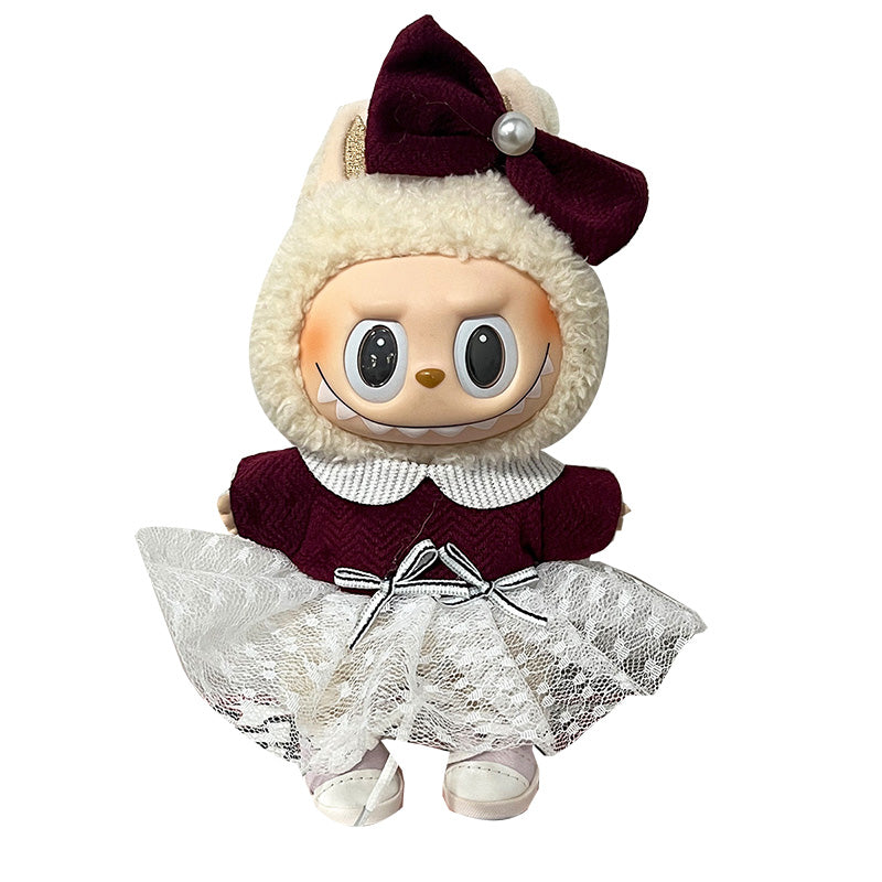 17cm Labubu Doll Clothes Outfit Set Changeable Costume