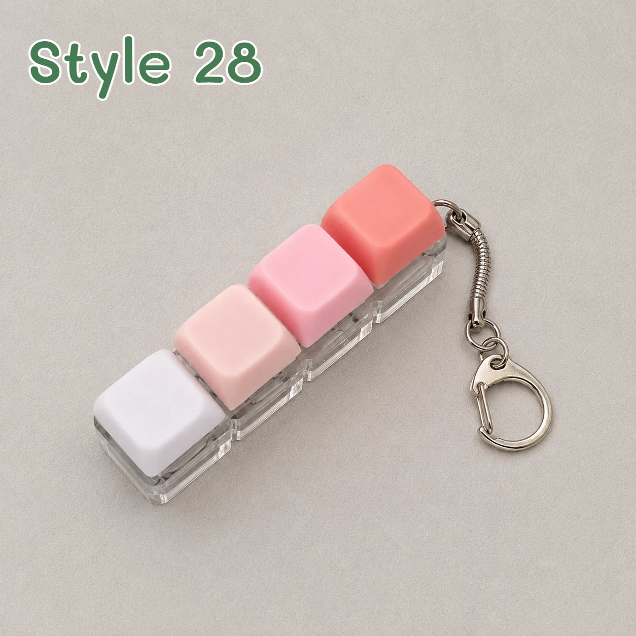 Pastel Colors Finger Press Button Cube Squishy Keyboard Keychain Stress Relief Toy