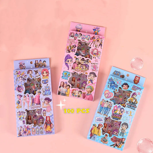 K-Pop Demon Hunters Cartoon Stickers Box Set Creative Kids Stickers Journals DIY Crafts
