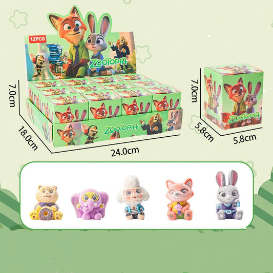 Zootopia Nick Judy Cartoon Blind Box Keychain Flocked Figures Surprise Collectible Toys for Kids