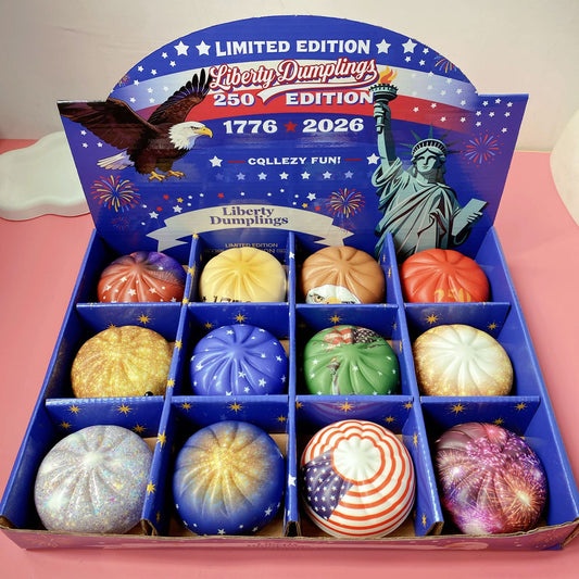 4th of July Mystery Squishy Dumpling Realistic Steamed Bun Stress Relief Squeeze Toy