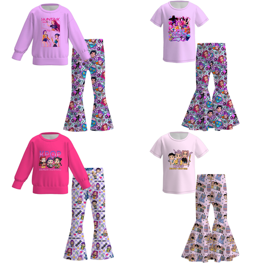2025 Fall Kpop Demon Hunters Girls 2 Pieces Top+Pant Set