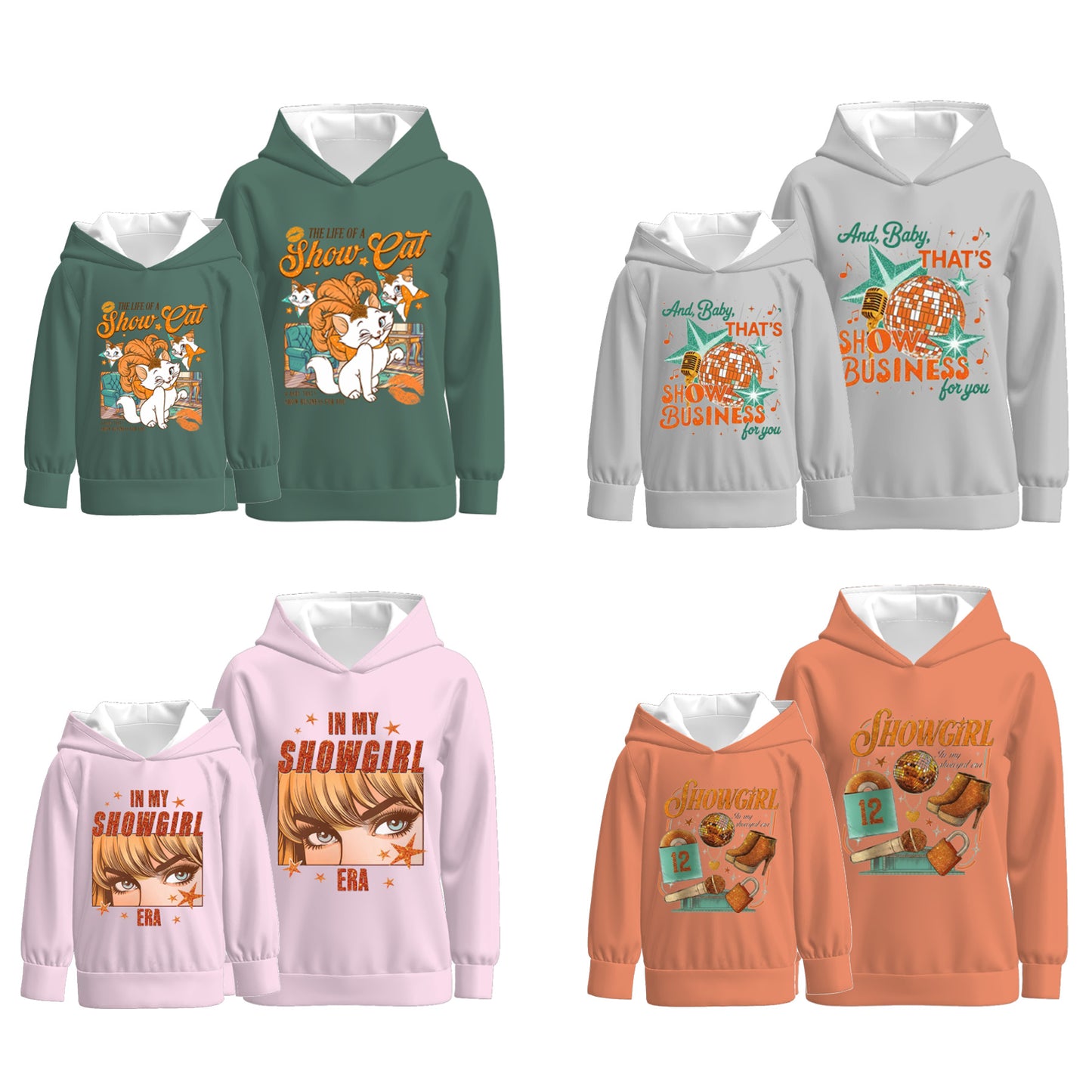 2025 Taylor Swift "SHOW GIRL" Print Mommy And Me Hoodies