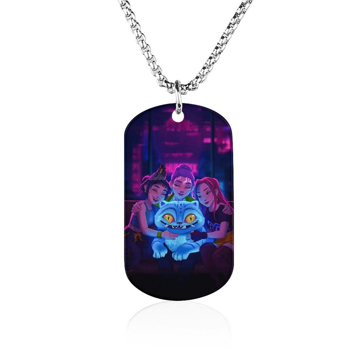 K-Pop Demon Hunters Stainless Steel Pendant Necklace Cartoon Anime Jewelry Accessory