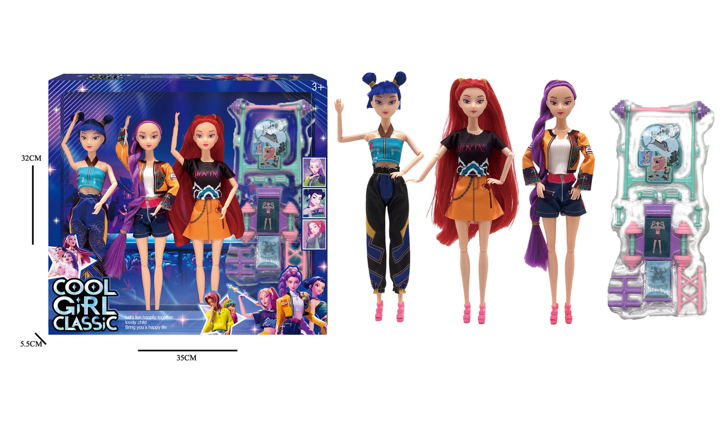 Kpop Demon Hunters Dolls Set Rumi Mira & Zoey Vinyl Figures Collectible Toy