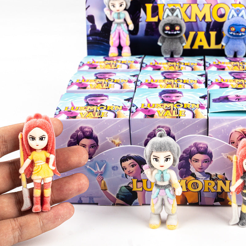 Flocked K-Pop Demon Hunters Blind Box Figure – Labubu Collectible Toy Figurine