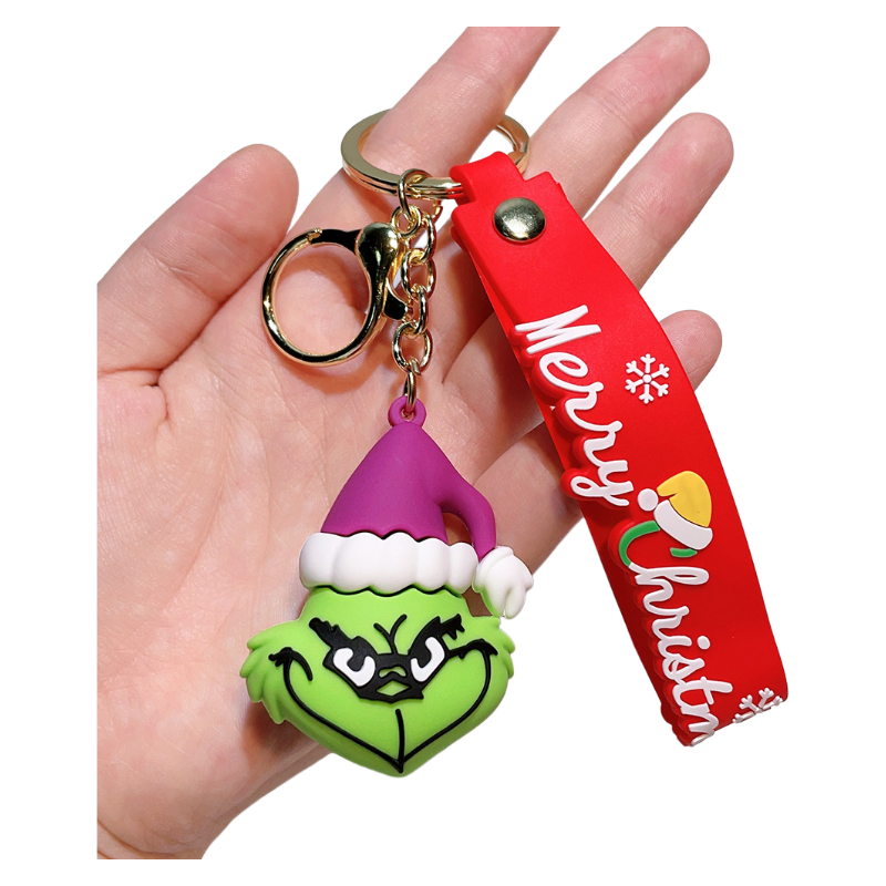 2025 Christmas Grinch Silicone Keychain Plush-Inspired Bag Charm & Accessory