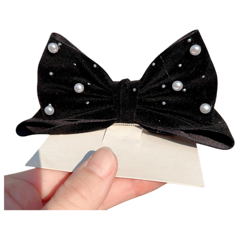 Christmas New Year Velvet Big Bow Hair Clip for Girls Hair Accessory