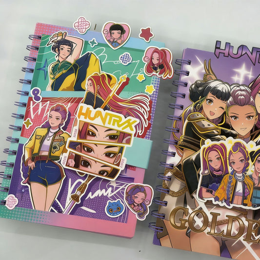 K-Pop Demon Hunters A5 Spiral Notebook with Snap Closure, School & Office Stationery
