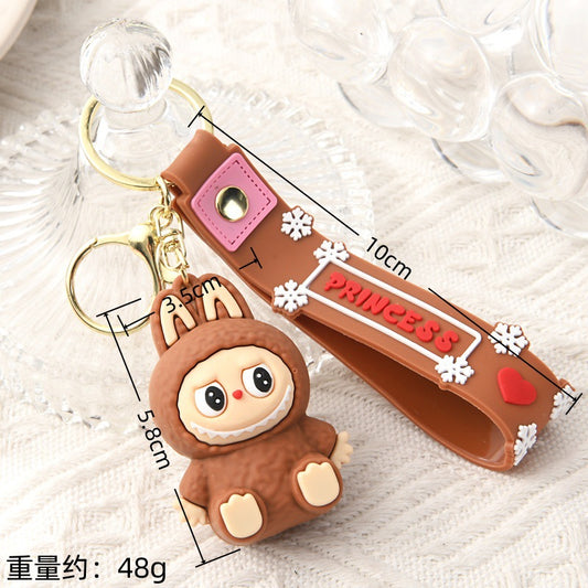 Cute Silicone Cartoon Keychain – Labubu Bag & Car Charm Gift