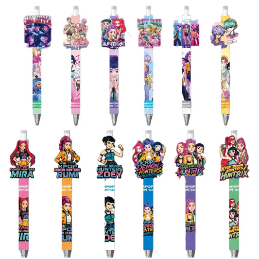 K-Pop Demon Hunters Cartoon Printed Black Gel Pen Student Office Stationery