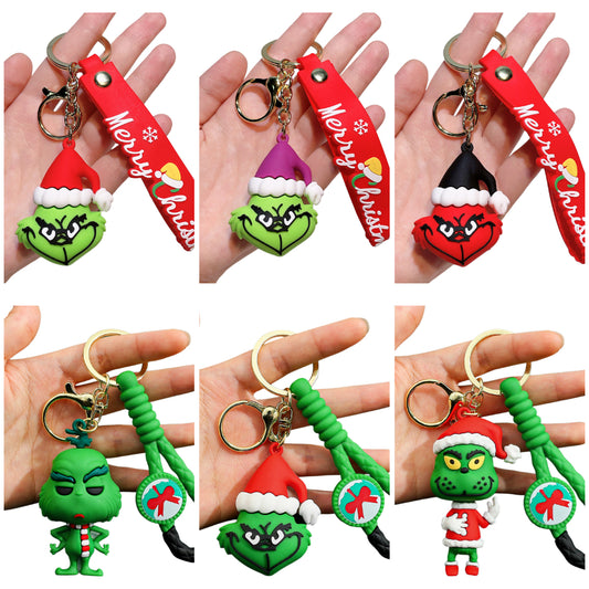 2025 Christmas Grinch Silicone Keychain Plush-Inspired Bag Charm & Accessory