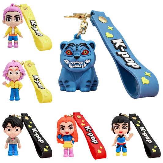 K-Pop Demon Hunters PVC Silicone Keychain Backpack Charm Trendy Merchandise Gifts