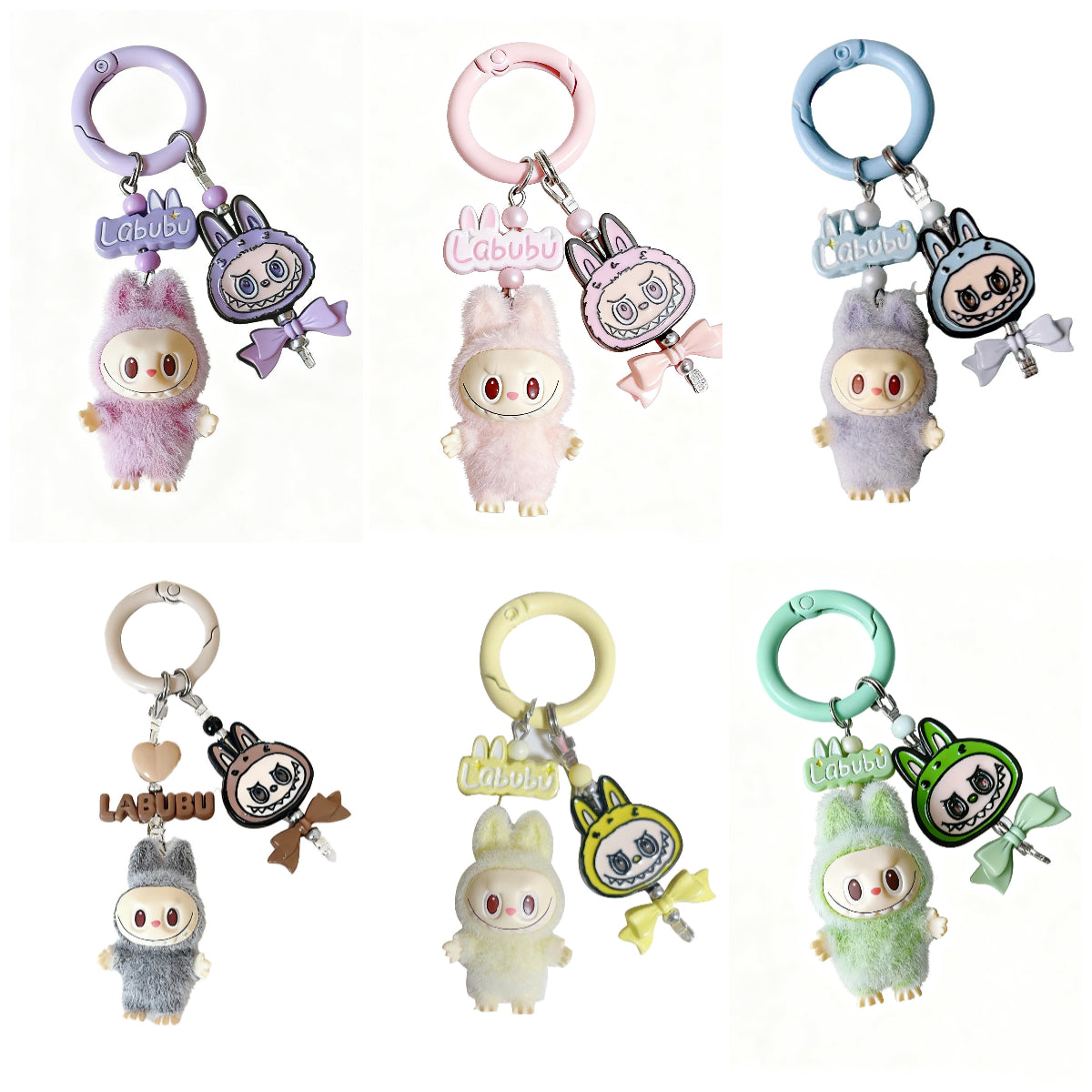 Labubu PVC Figure Keychain Trendy Collectible Phone Charm Handmade Car Accessory & Bag Pendant
