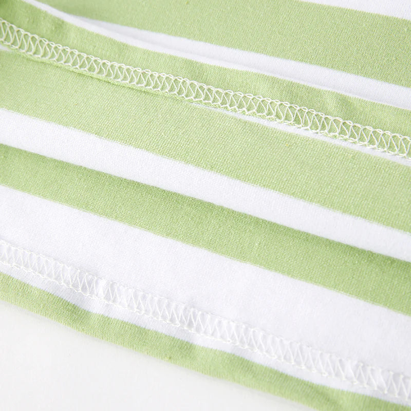 Boys Back To School Light Green Stripes Pencil Applique T-Shirt