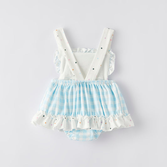 Baby Girls Summer Rainbow Colorful Dot Romper