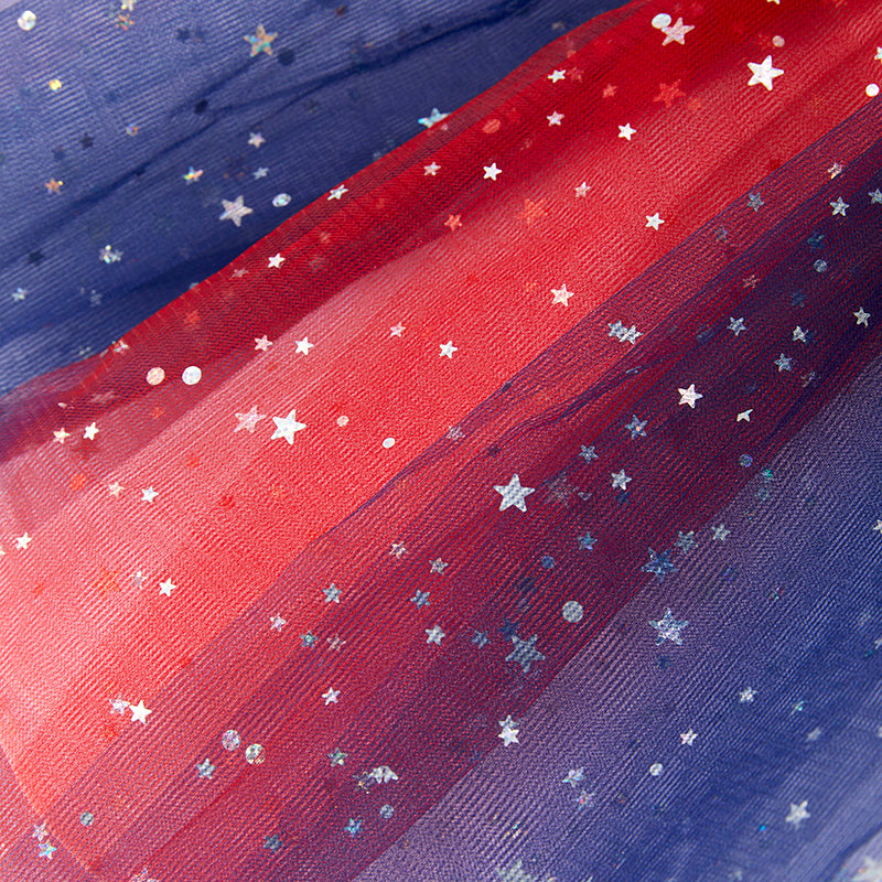 Girls July 4th Red Blue Star Tulle Fashion Dress
