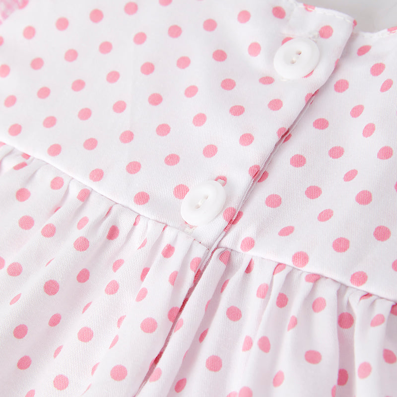 Girls Summer Watermelon Applique Pink Ruffled Short Set