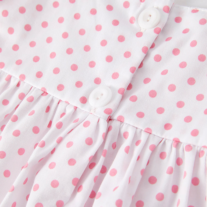 Girls Summer Watermelon Applique Pink Ruffled Dress