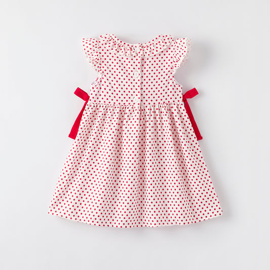 Girls Strawberry Season Red Dot Summer Dress