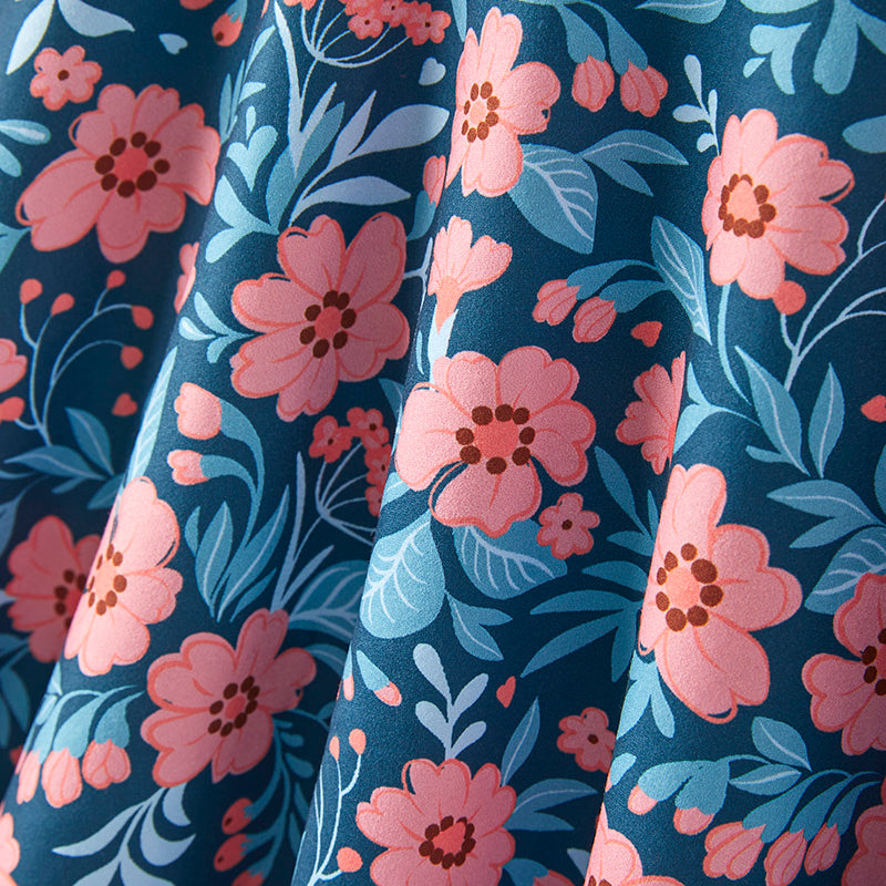 Girls Summer Pink Navy Print Slip Dress